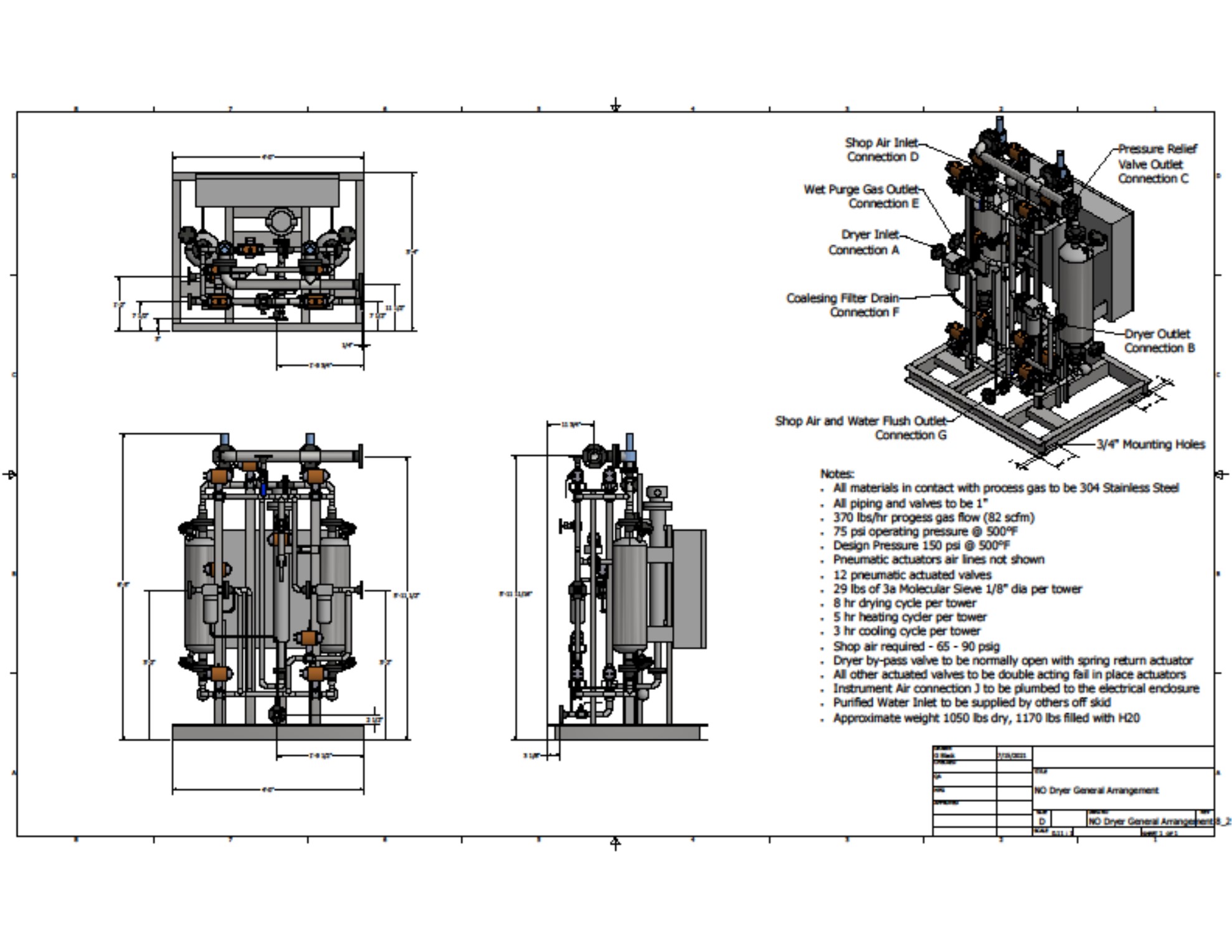 Nitric Oxide Dryer General Arrangement – Process & Equipment ...